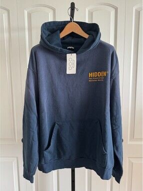 Hidden NY PPF New York H Logo Hoodie Navy Yellow Size XL